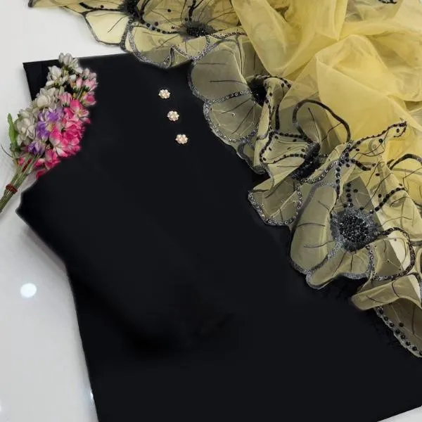 3 Pcs Women's Unstitched Plain Suit