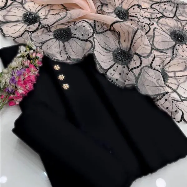 3 Pcs Women's Unstitched Plain Suit