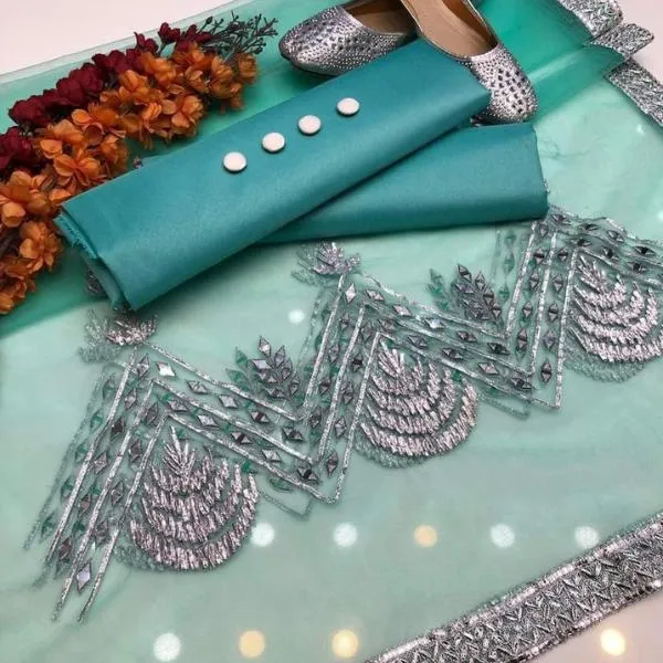 3 Pcs Women's Unstitched Plain Suit