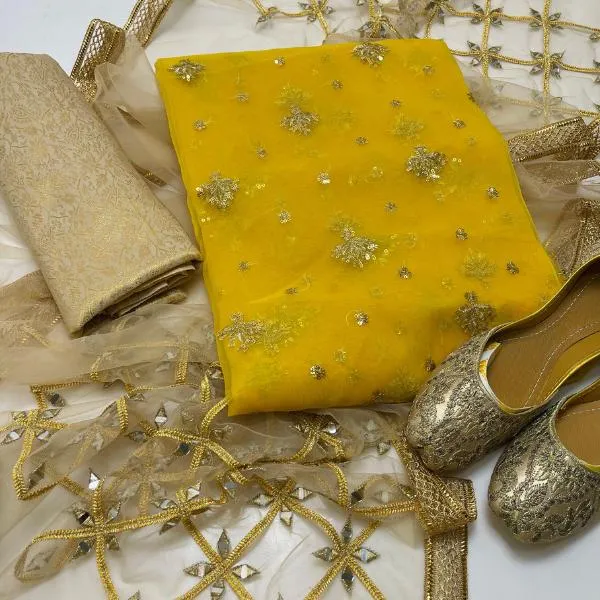 3 Pcs Women's Unstitched Embroidered Suit