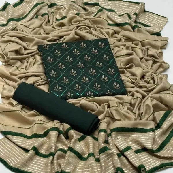 3 Pcs Women's Unstitched Embroidered Suit