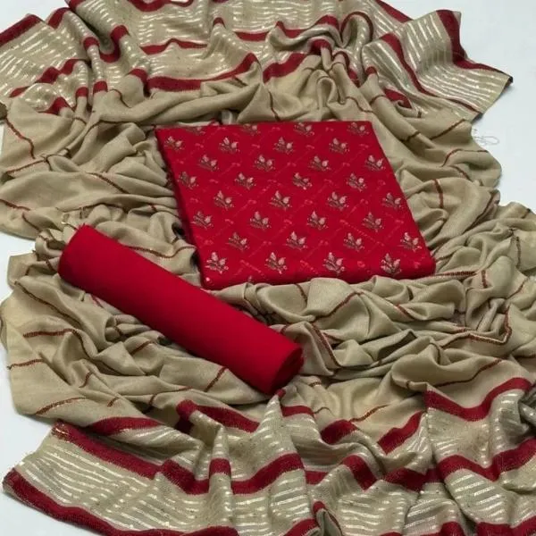 3 Pcs Women's Unstitched Embroidered Suit