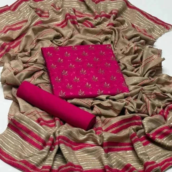 3 Pcs Women's Unstitched Embroidered Suit