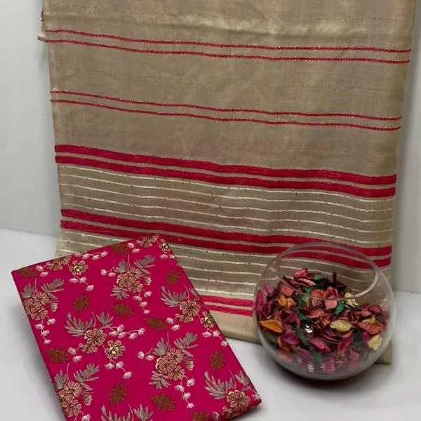 3 Pcs Women's Unstitched Embroidered Suit