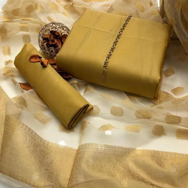 3 Pcs Women's Unstitched Plain Suit