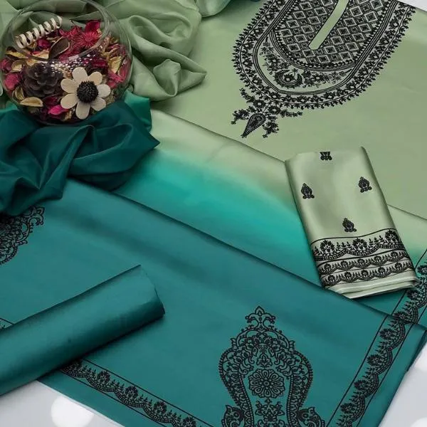 3 Pcs Women's Unstitched Digital Print Suit