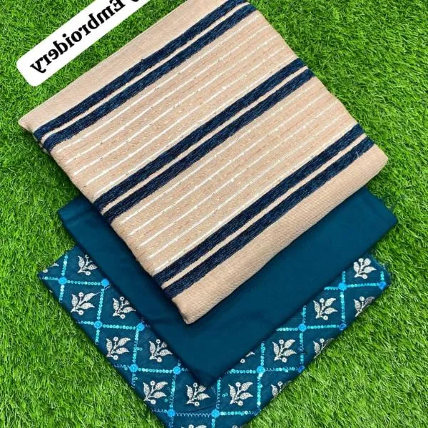 3 Pcs Women's Unstitched Embroidered Suit