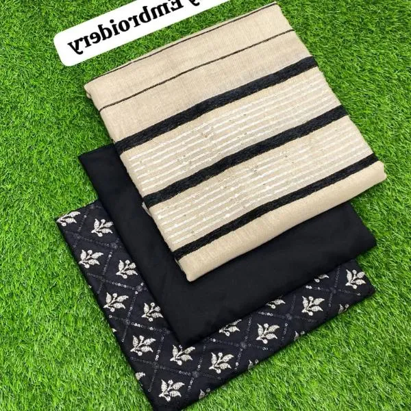 3 Pcs Women's Unstitched Embroidered Suit