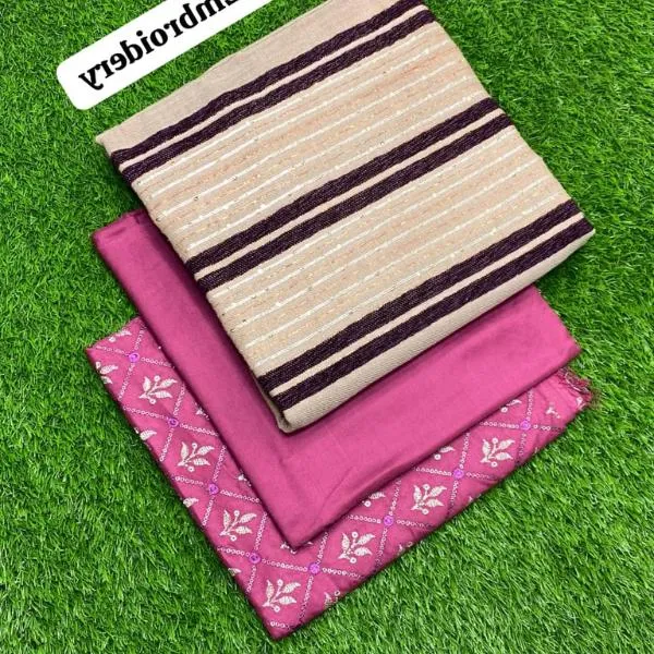 3 Pcs Women's Unstitched Embroidered Suit