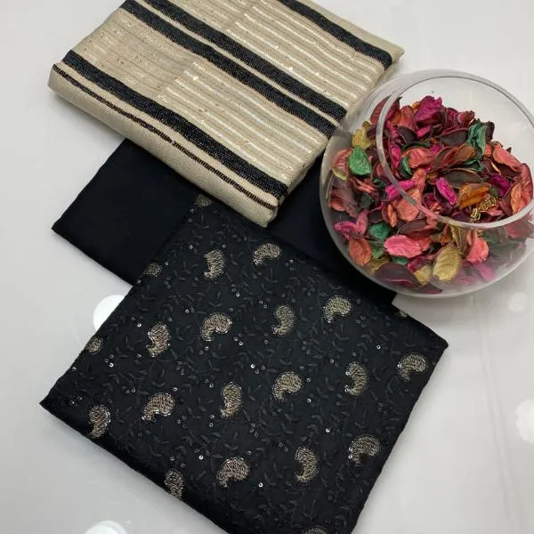 3 Pcs Women's Unstitched Embroidered Suit