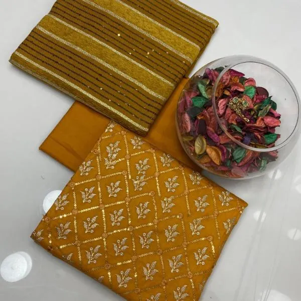 3 Pcs Women's Unstitched Embroidered Suit