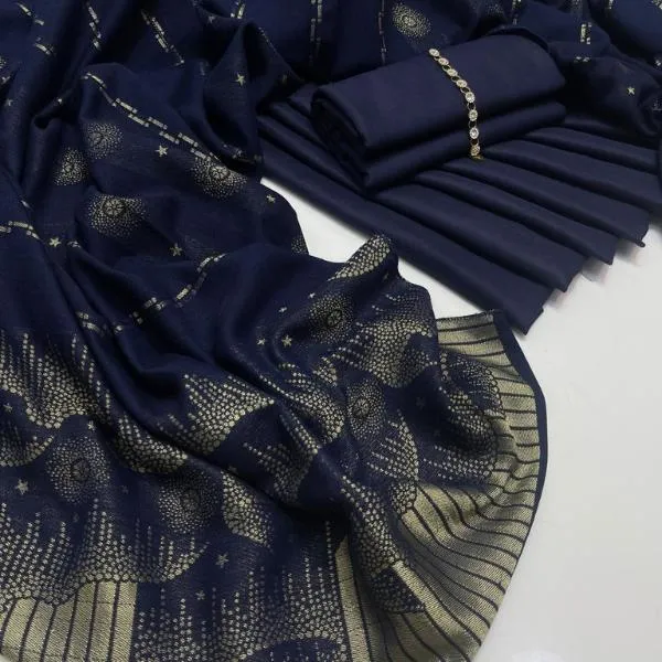 3 Pcs Women's Unstitched Embroidered Suit