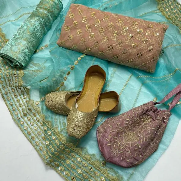 3 Pcs Women's Unstitched Embroidered Suit