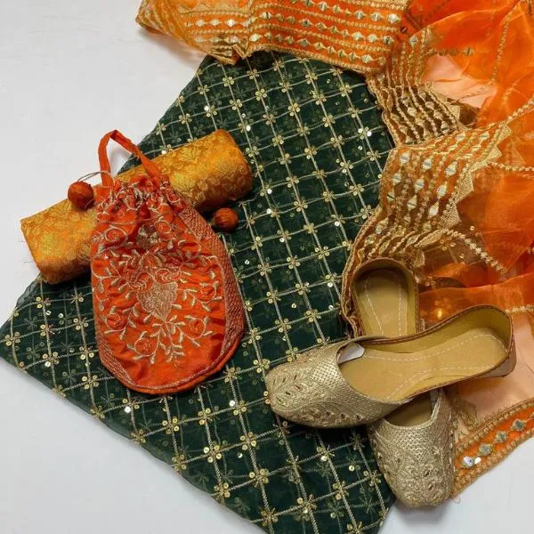 3 Pcs Women's Unstitched Embroidered Suit