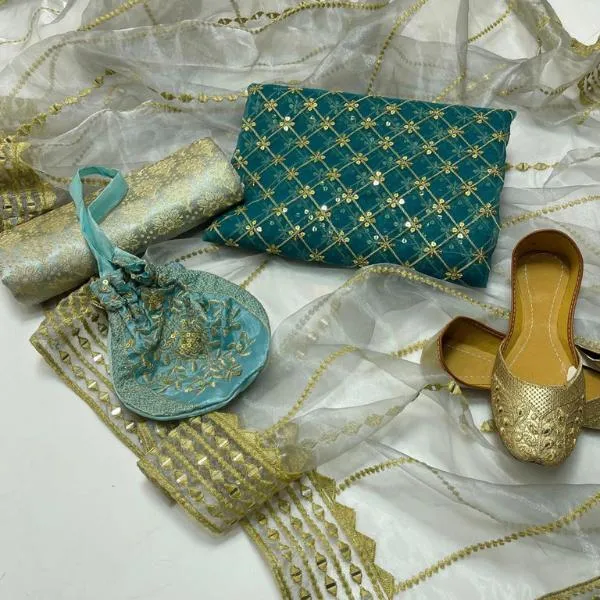 3 Pcs Women's Unstitched Embroidered Suit