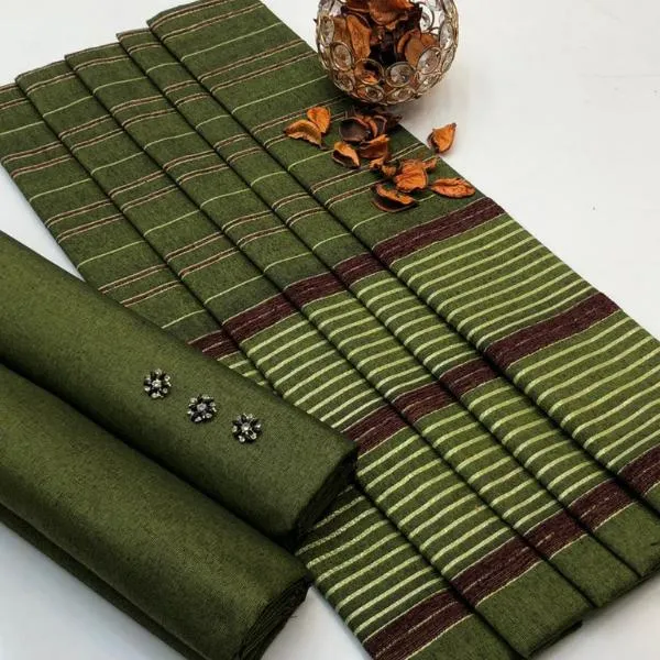 3 Pcs Women's Unstitched Plain Suit