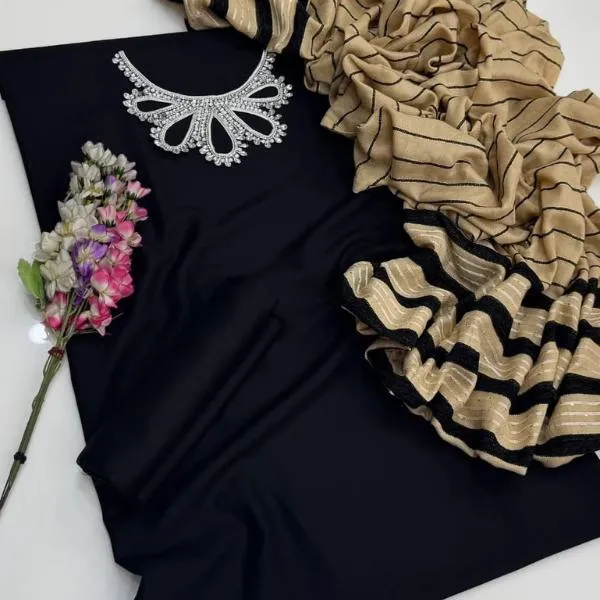 3 Pcs Women's Unstitched Embroidered Suit