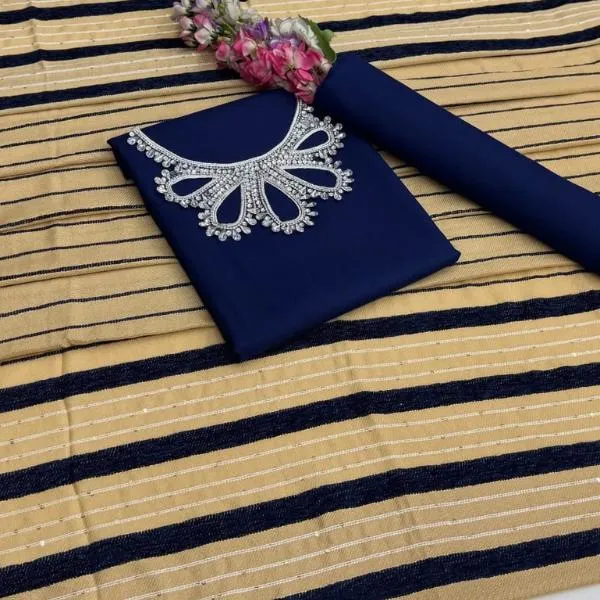 3 Pcs Women's Unstitched Embroidered Suit