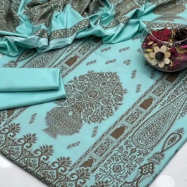 3 Pcs Women's Unstitched Embroidered Suit