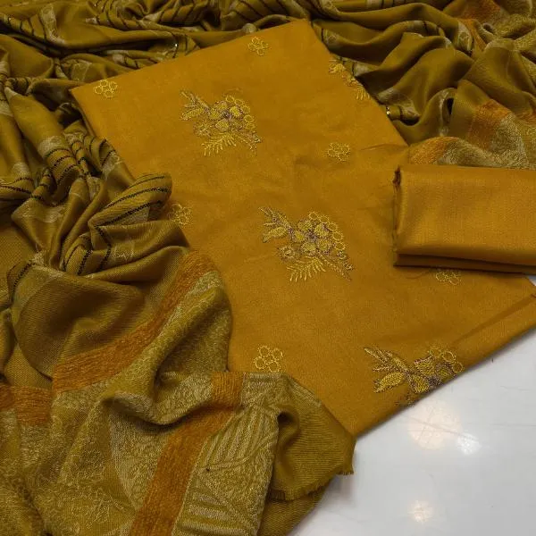 3 Pcs Women's Unstitched Embroidered Suit