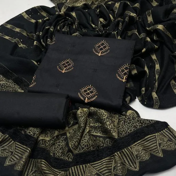 3 Pcs Women's Unstitched Embroidered Suit