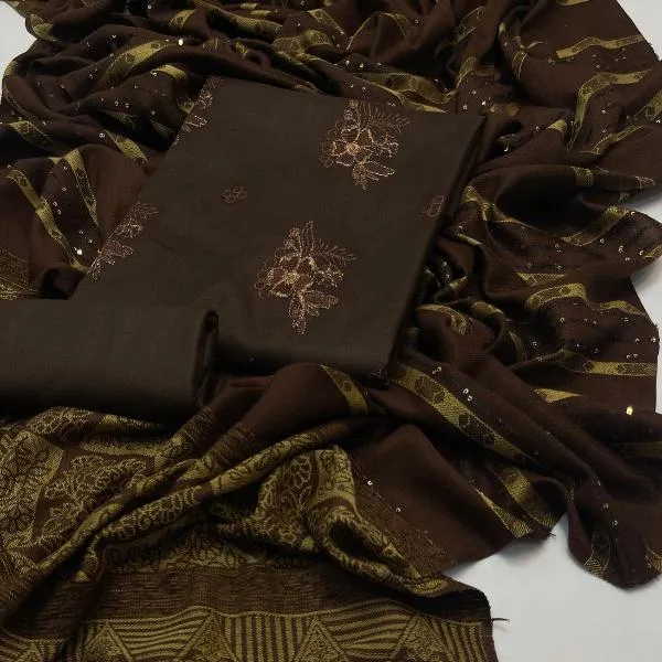 3 Pcs Women's Unstitched Embroidered Suit