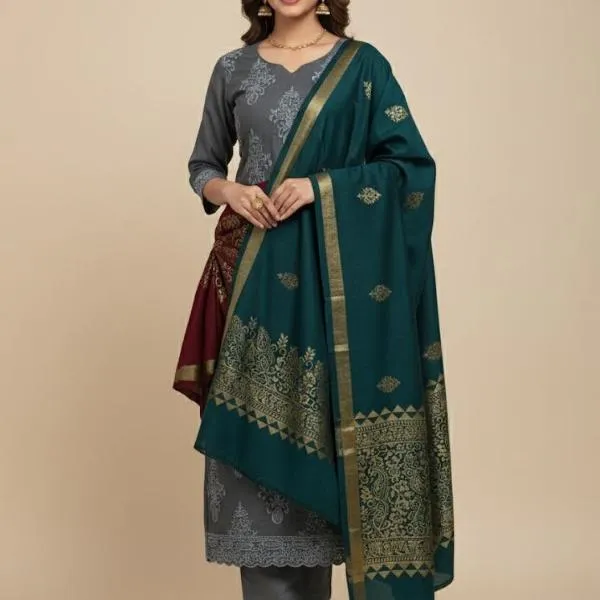 3 Pcs Women's Unstitched Embroidered Suit