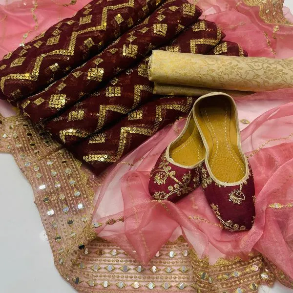 3 Pcs Women's Unstitched Embroidered Suit