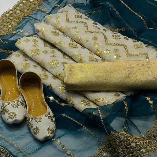 3 Pcs Women's Unstitched Embroidered Suit