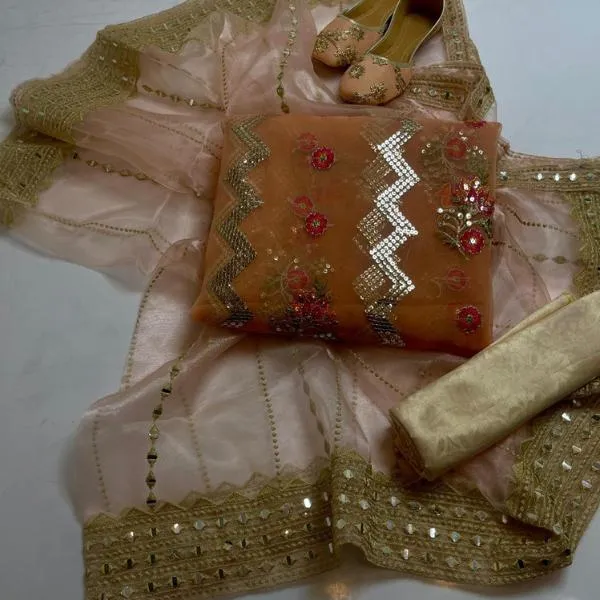 3 Pcs Women's Unstitched Embroidered Suit