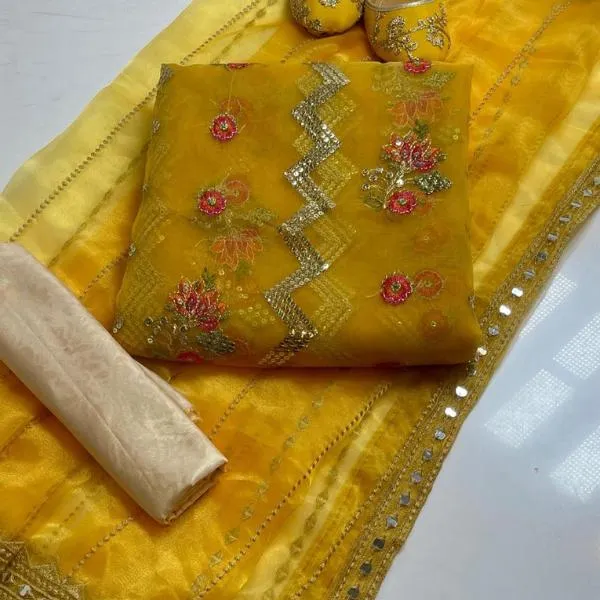 3 Pcs Women's Unstitched Embroidered Suit