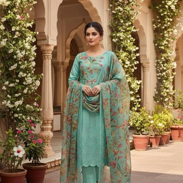 3 Pcs Women's Unstitched Digital Print Suit