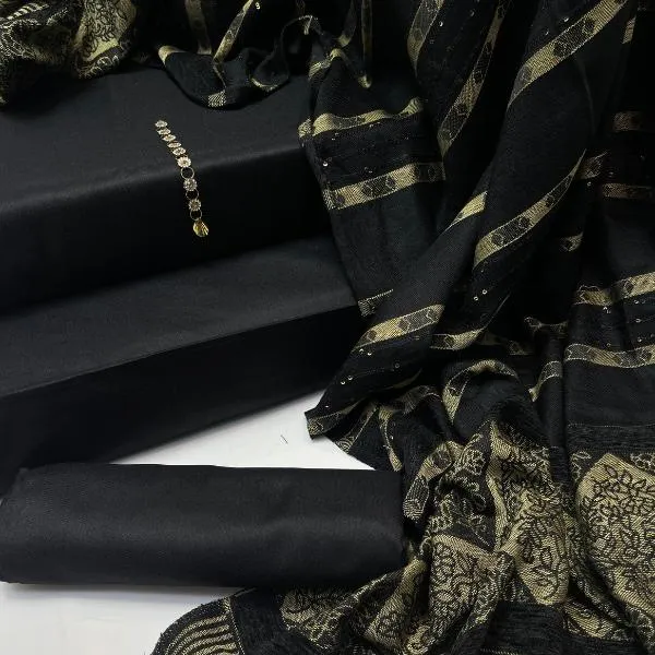 3 Pcs Women's Unstitched Plain Suit