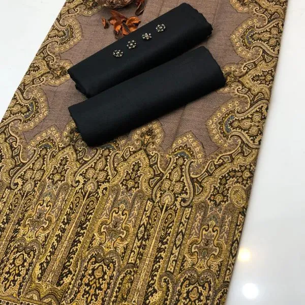 3 Pcs Women's Unstitched Plain Suit