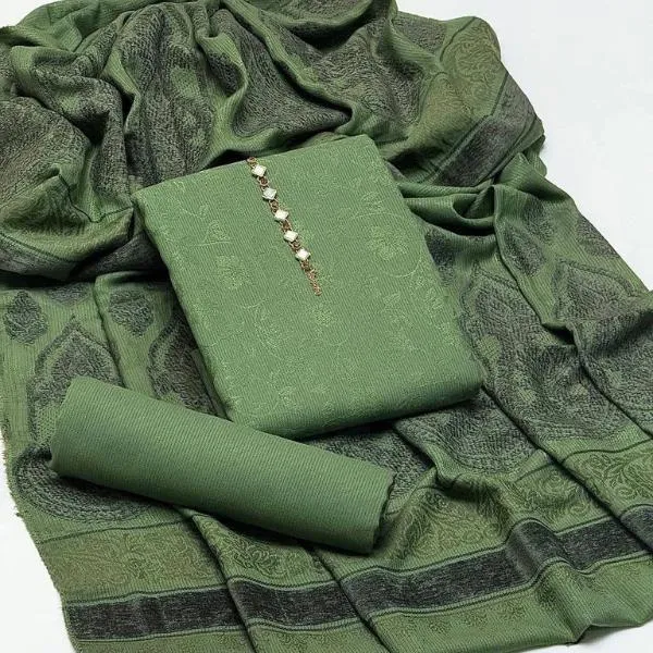 3 Pcs Women's Unstitched Embroidered Suit