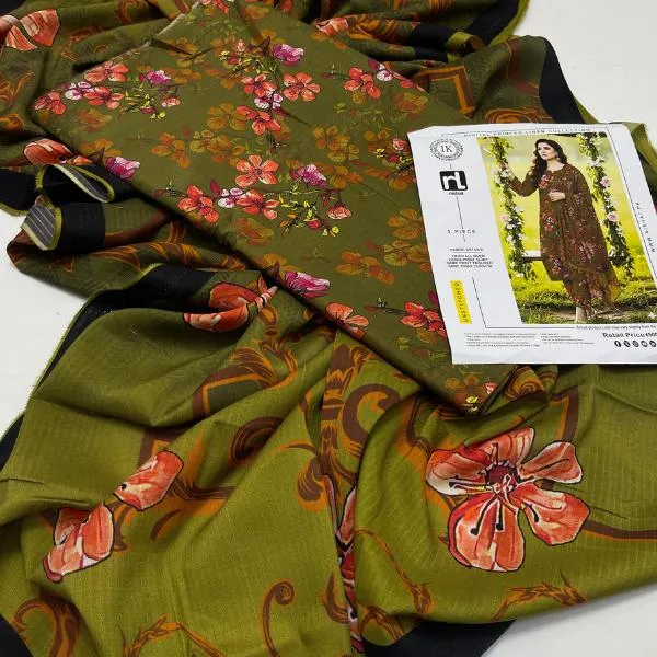 3 Pcs Women's Unstitched Digital Print Suit