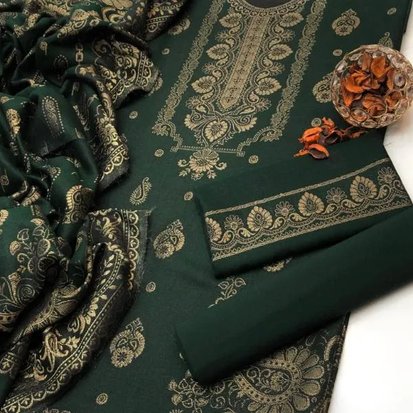 3 Pcs Women's Unstitched Embroidered Suit