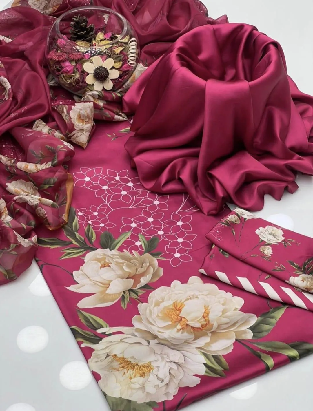 3 Pcs Women's Unstitched Digital Print Suit