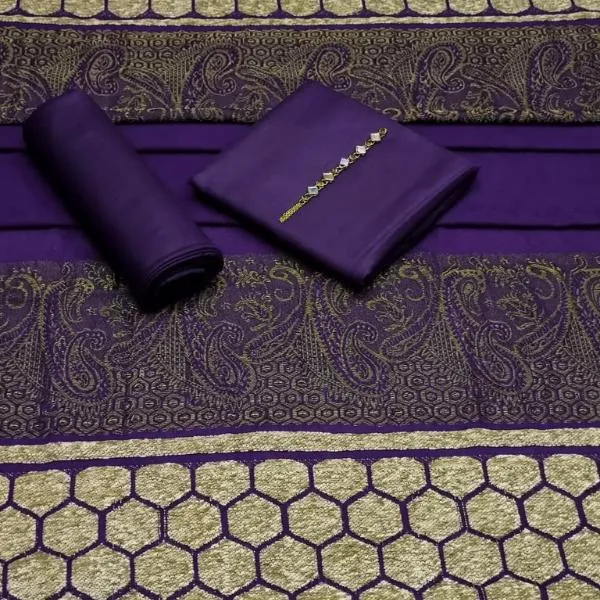 3 Pcs Women's Unstitched Plain Suit