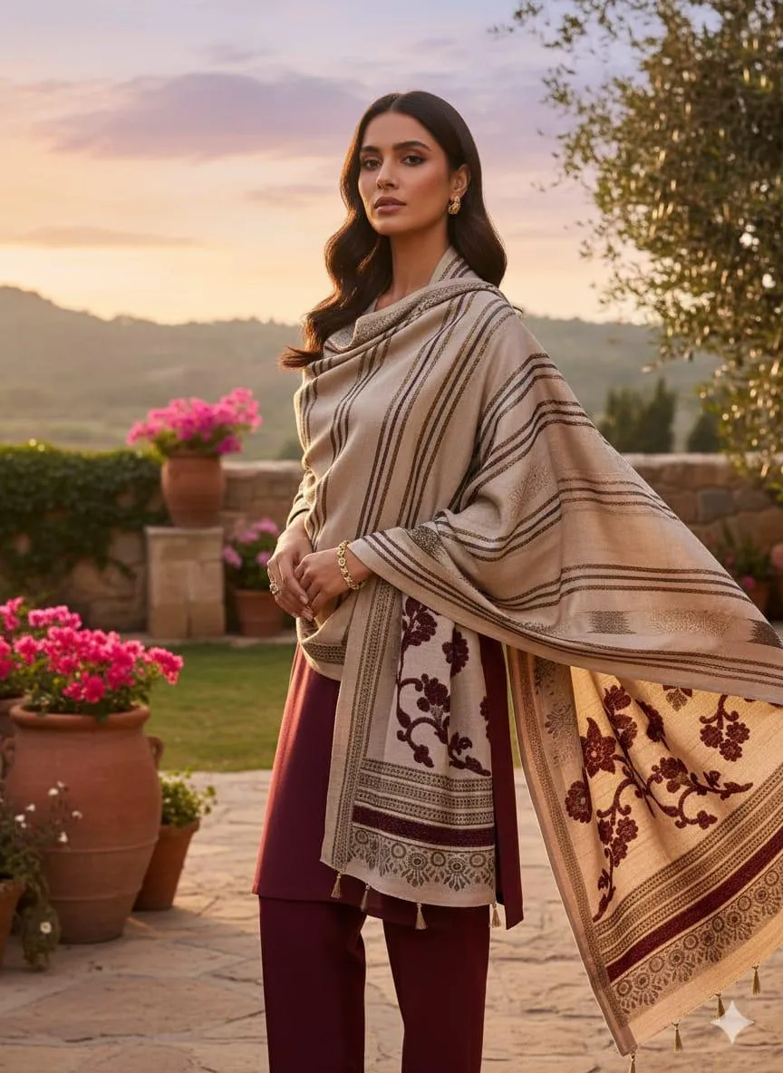 3 Pcs Women's Unstitched Plain Suit