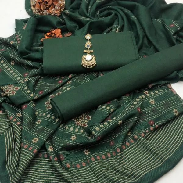 3 Pcs Women's Unstitched Plain Suit