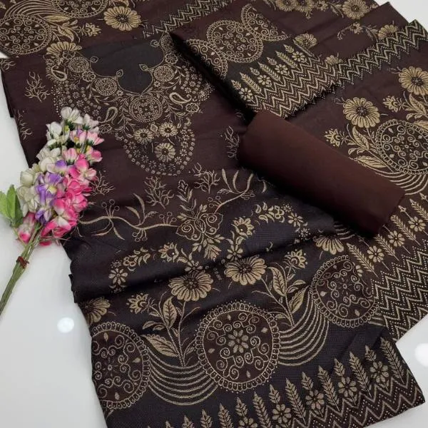 3 Pcs Women's Unstitched Embroidered Suit