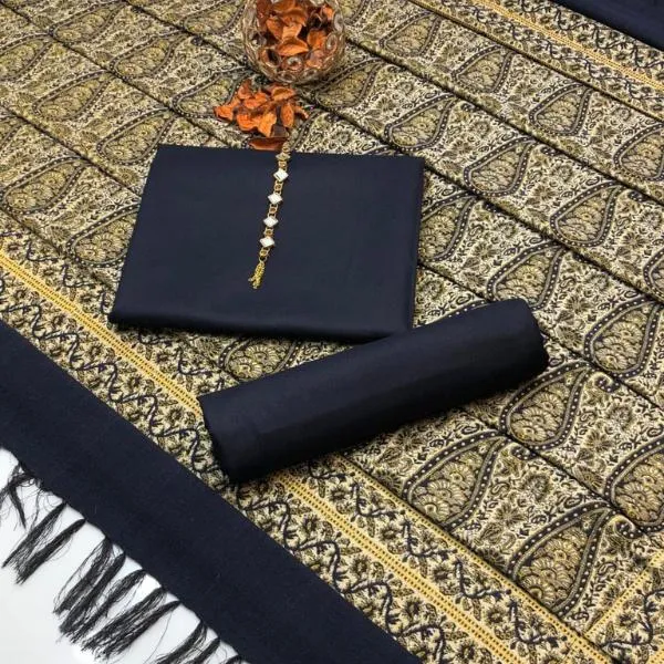 3 Pcs Women's Unstitched Plain Suit