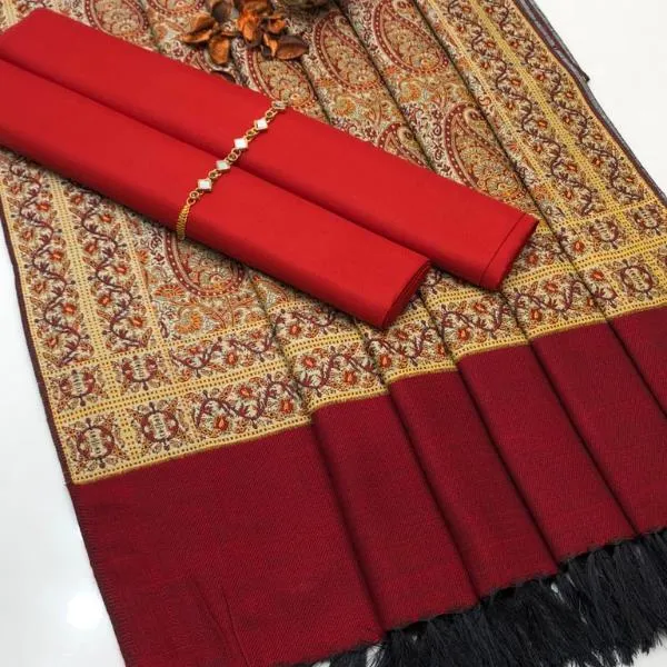 3 Pcs Women's Unstitched Plain Suit