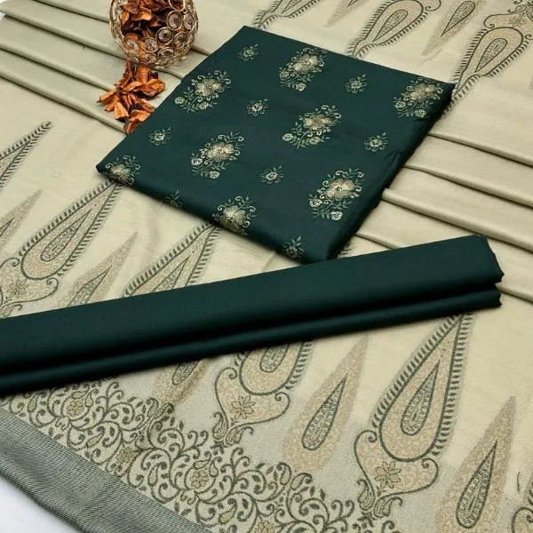 3 Pcs Women's Unstitched Embroidered Suit