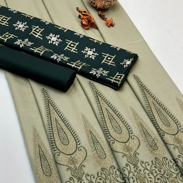 3 Pcs Women's Unstitched Embroidered Suit