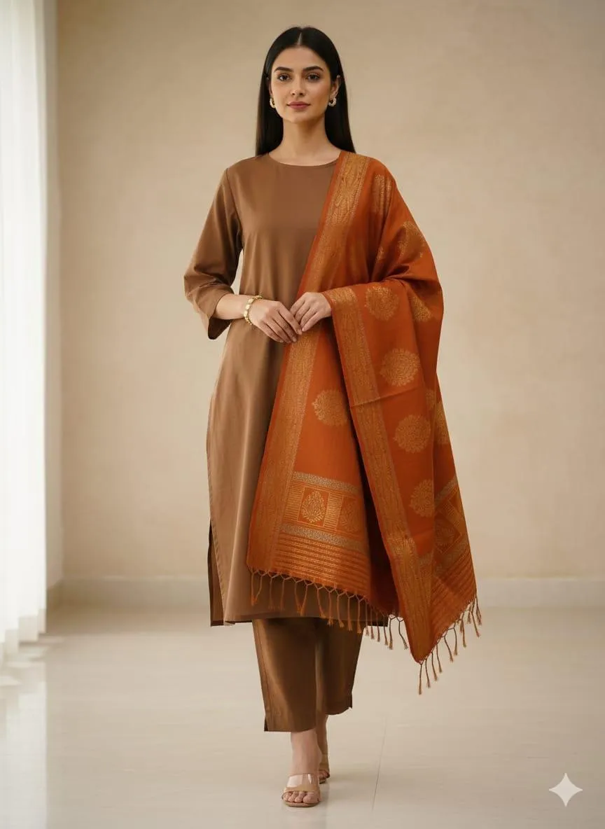 3 Pcs Women's Unstitched Plain Suit