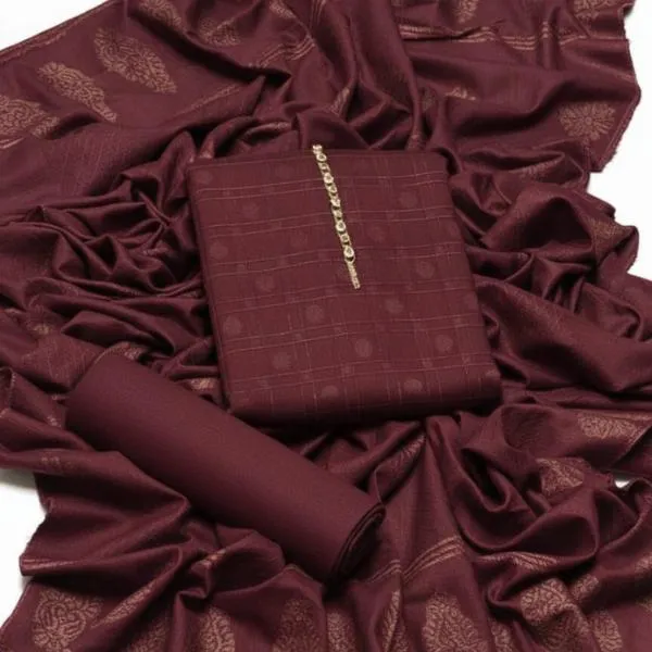 3 Pcs Women's Unstitched Embroidered Suit