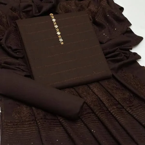 3 Pcs Women's Unstitched Embroidered Suit