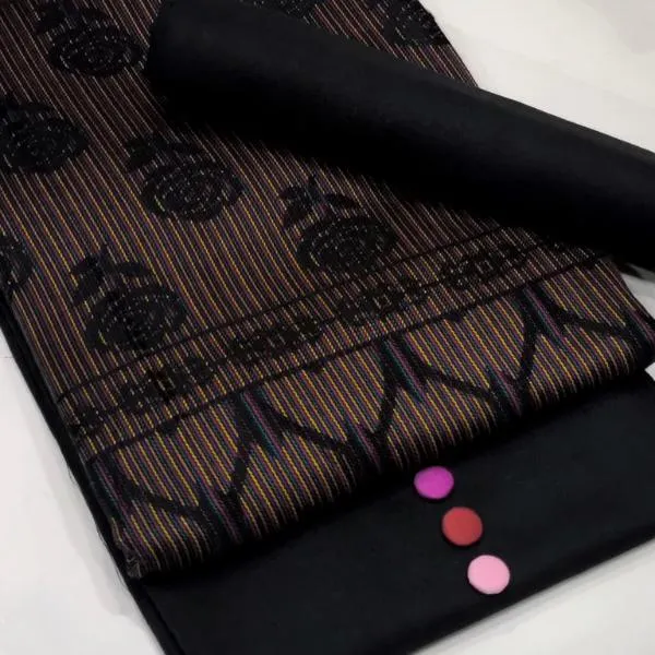 3 Pcs Women's Unstitched Plain Suit